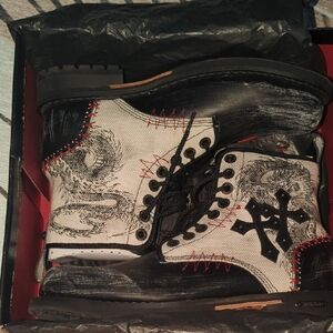 Vintage Affliction Graphic Combat Boots